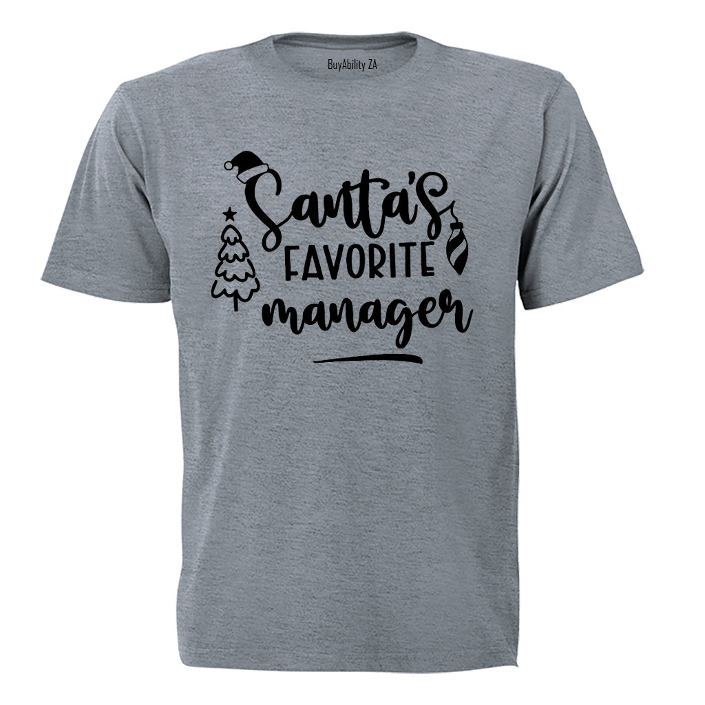 Santa's Favorite Manager - Christmas - Adults - T-Shirt - BuyAbility South Africa