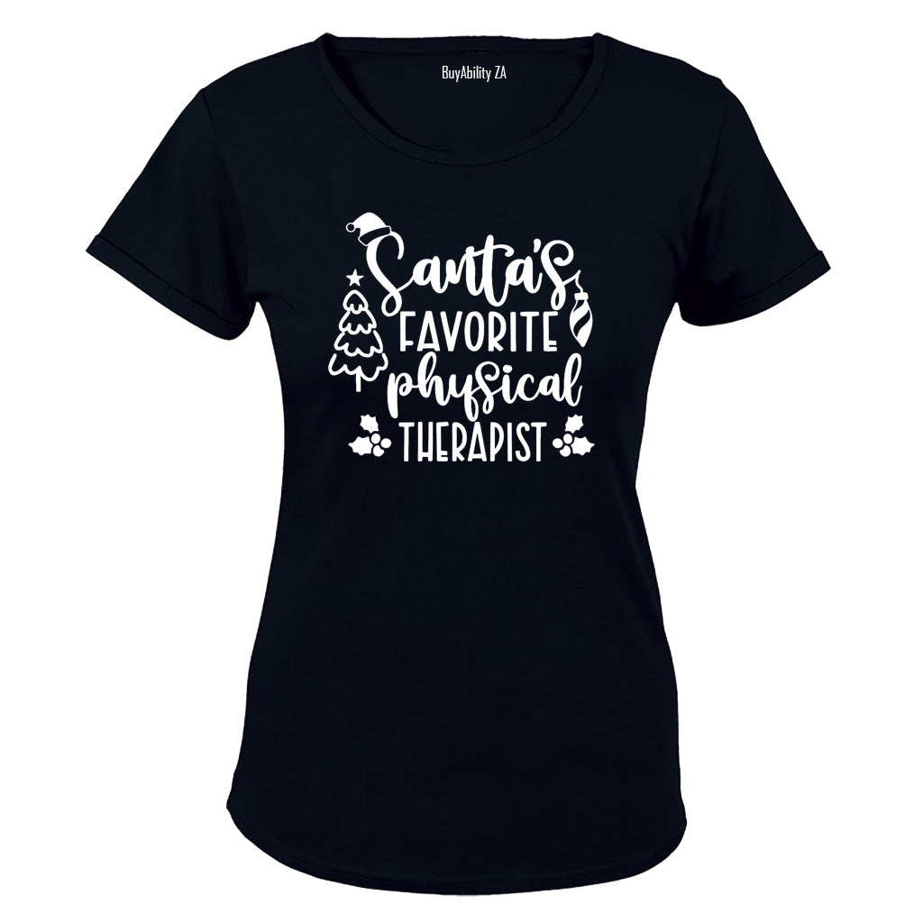 Santa's Favorite Physical Therapist - Christmas - Ladies - T-Shirt - BuyAbility South Africa
