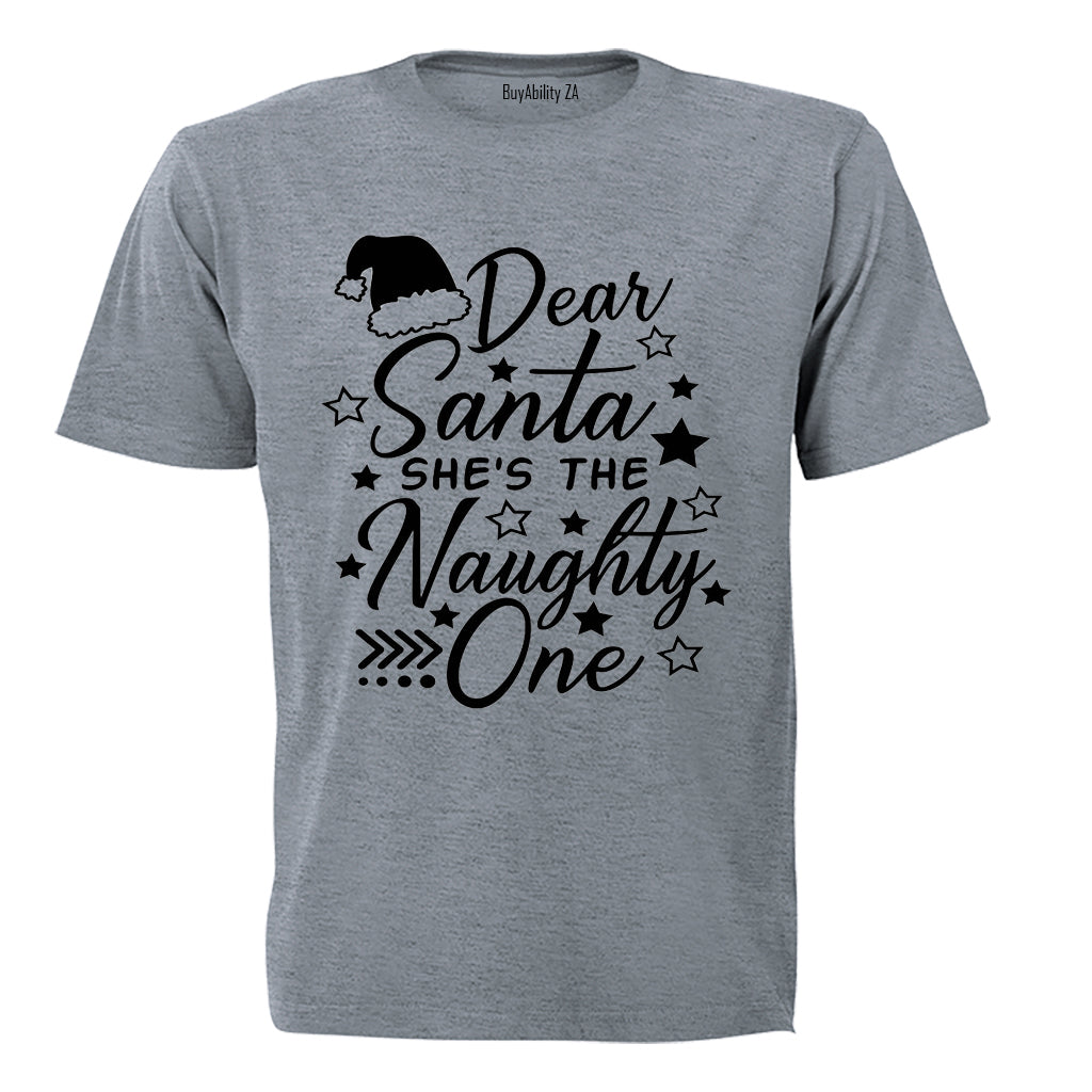 Dear Santa, She's the Naughty One - Christmas - Kids T-Shirt