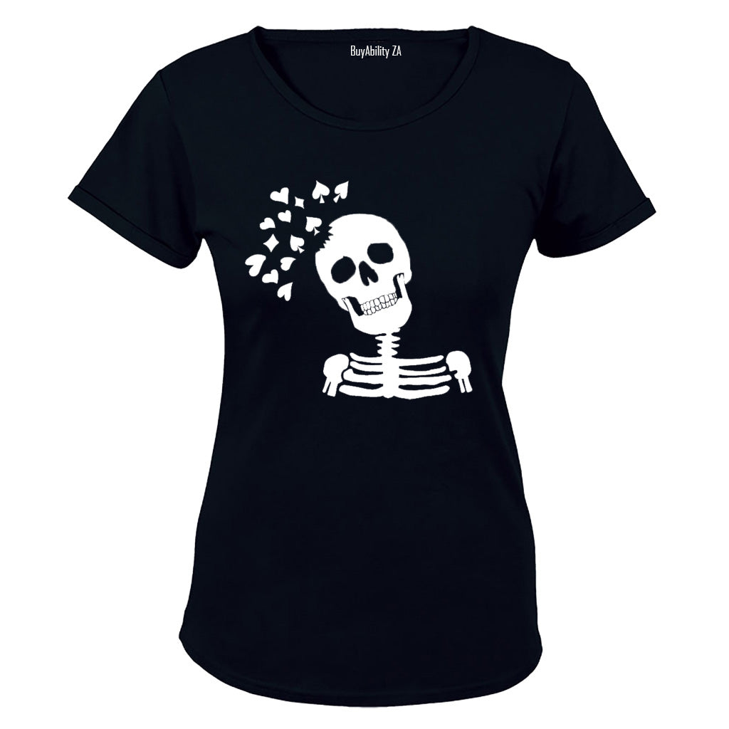 Skeleton Poker Face - Ladies - T-Shirt