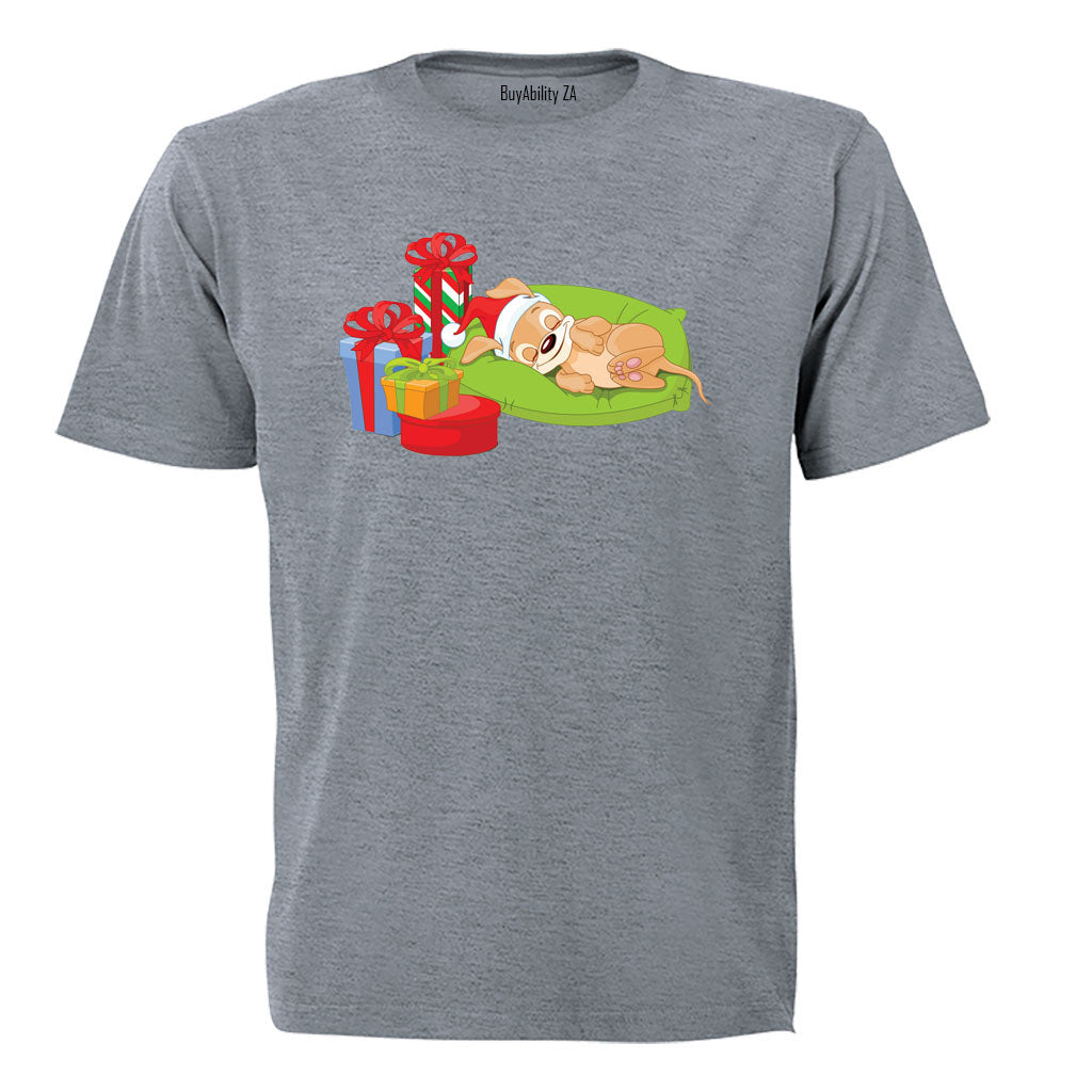Sleeping Christmas Puppy - Kids T-Shirt