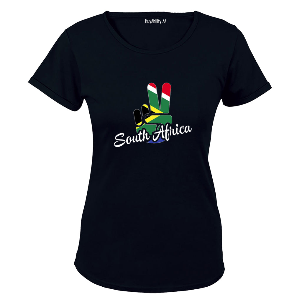 South Africa - Peace Sign - Ladies - T-Shirt