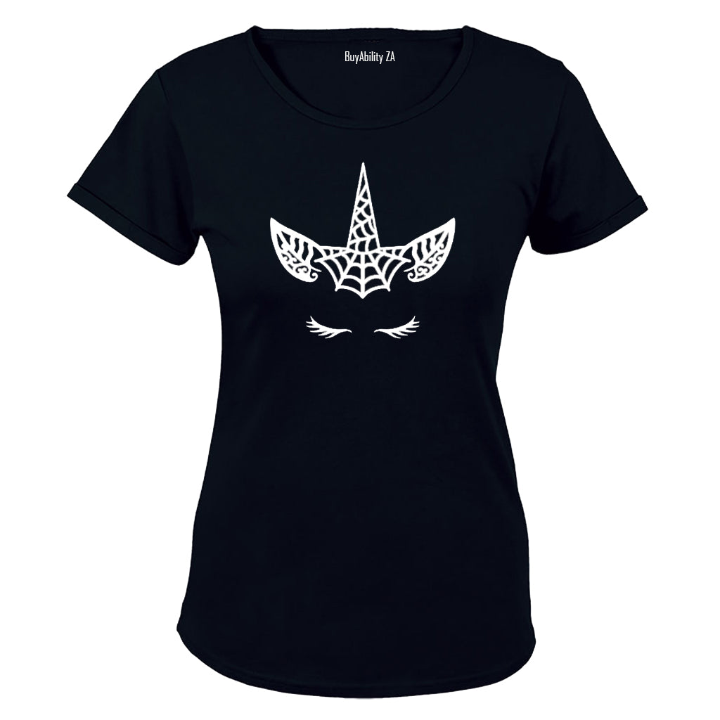 Spiderweb Unicorn - Halloween Inspired - Ladies - T-Shirt