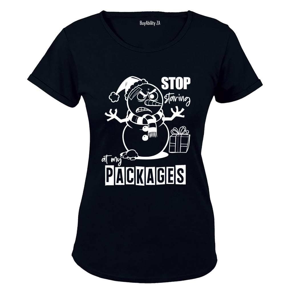 Stop Staring - Christmas - Ladies - T-Shirt - BuyAbility South Africa