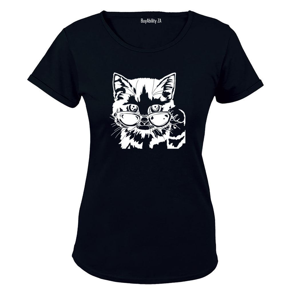 Sunglasses Cat - Ladies - T-Shirt