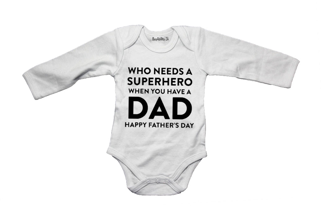 Superhero - Happy Fathers Day - Baby Grow