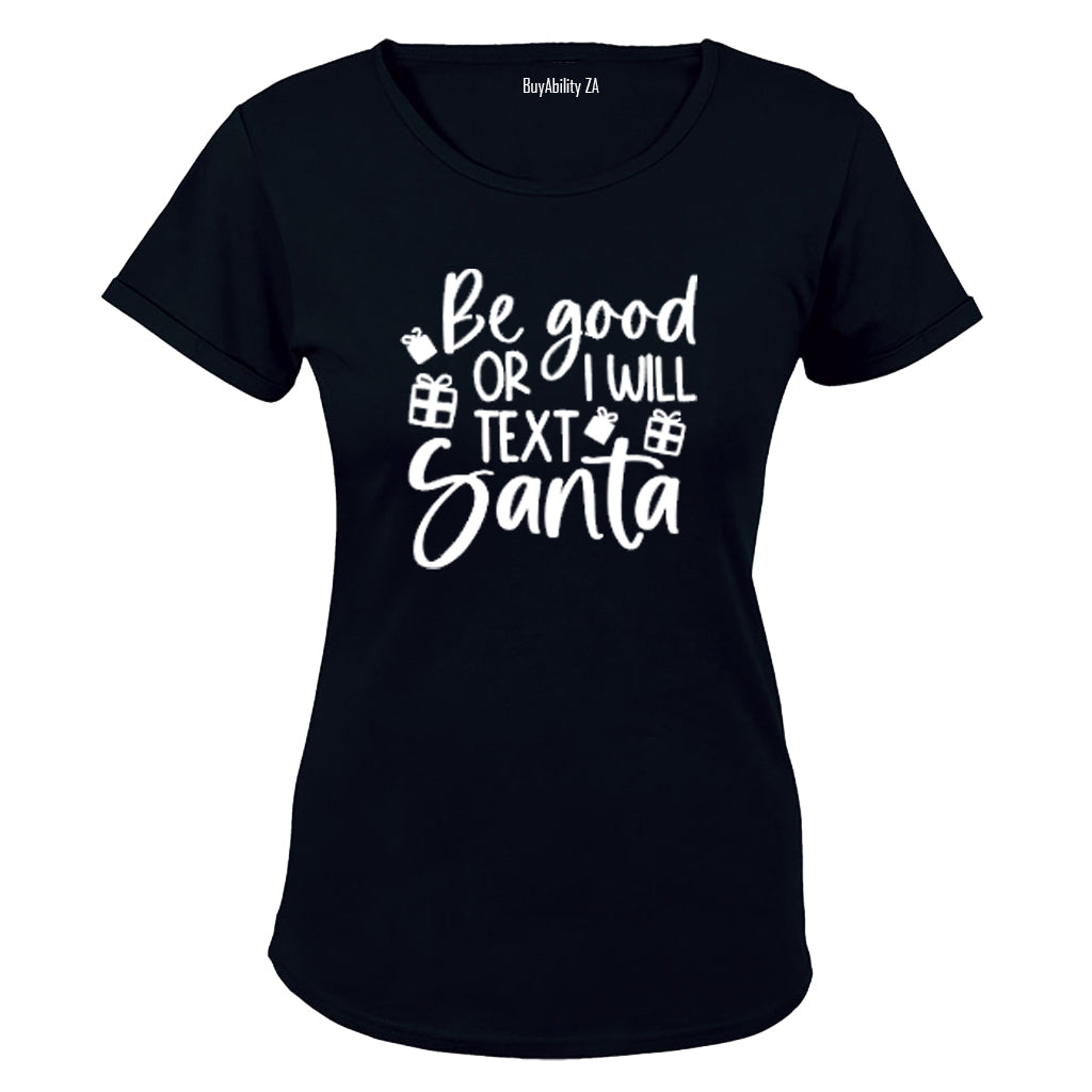 Text Santa - Christmas - Ladies - T-Shirt - BuyAbility South Africa