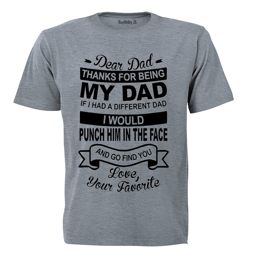 Thanks For Being My Dad - Kids T-Shirt