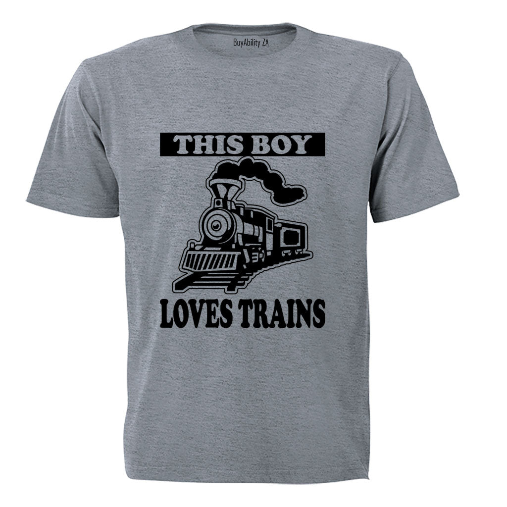 This Boy Loves Trains - Kids T-Shirt - BuyAbility South Africa