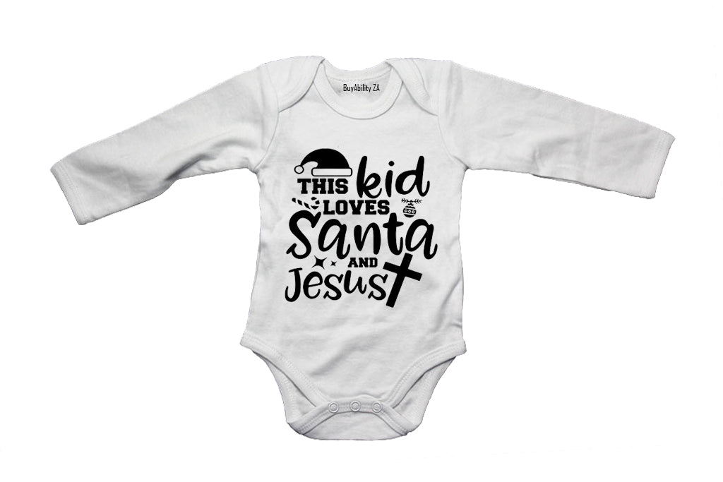 This Kid Loves Santa & Jesus - Christmas - Baby Grow