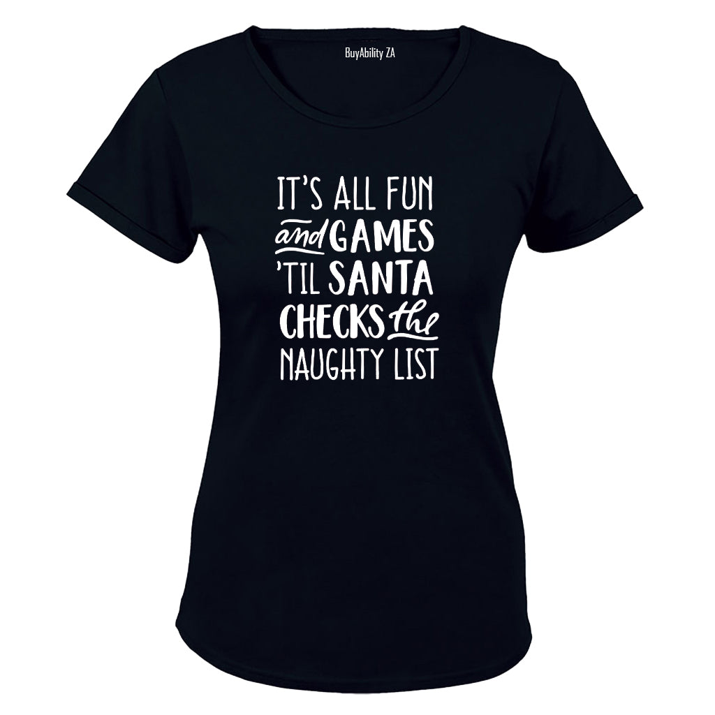 Til Santa Checks - Christmas - Ladies - T-Shirt