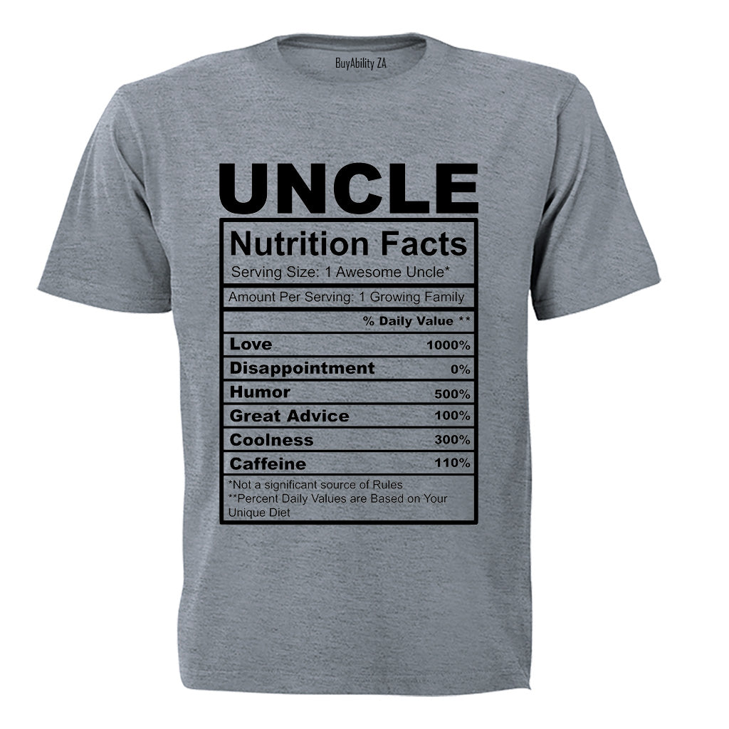 Uncle - Nutrition Facts - Adults - T-Shirt - BuyAbility South Africa