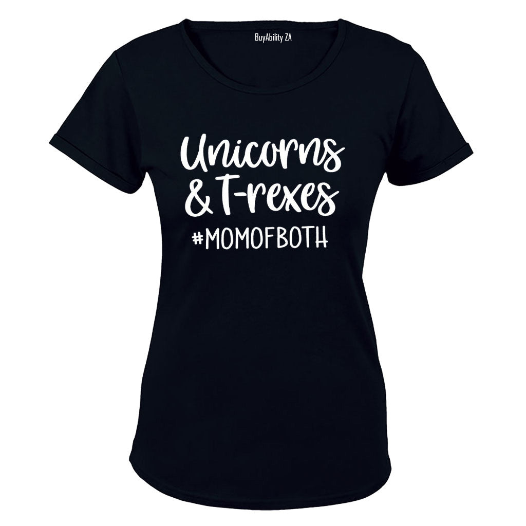 Unicorn & T-Rex Mom - Ladies - T-Shirt