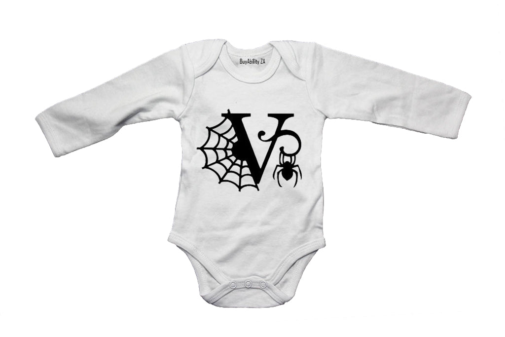 V - Halloween Spiderweb - Baby Grow