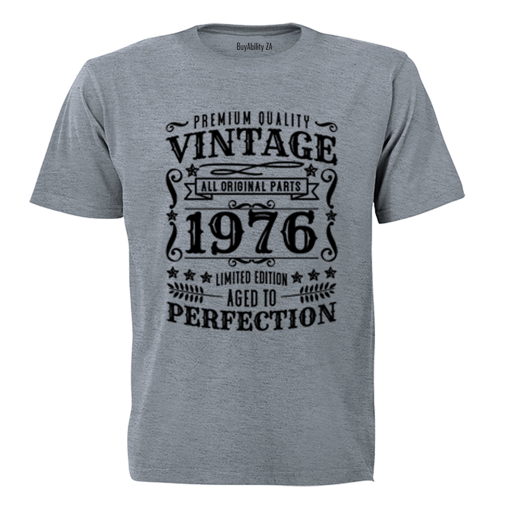 Vintage 1976 Aged To Perfection - Adults - T-Shirt - BuyAbility South Africa
