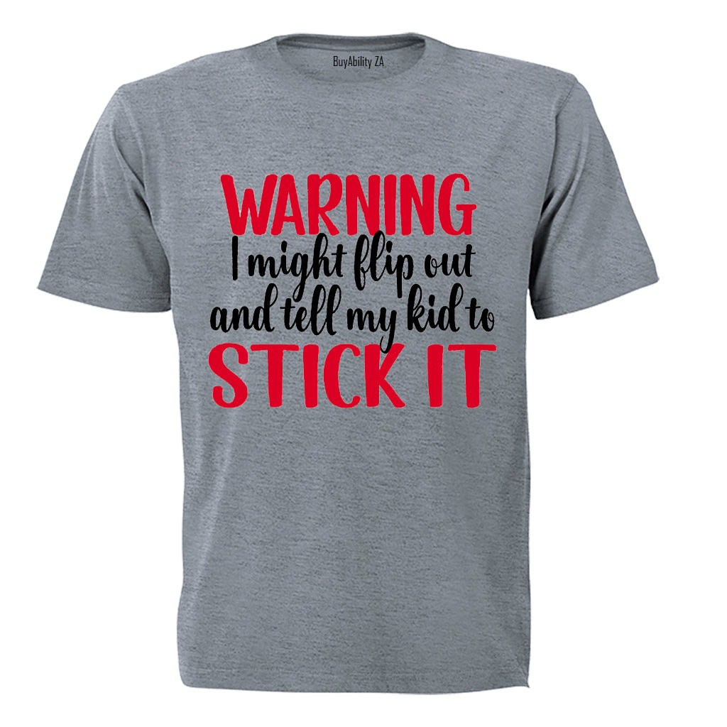 Warning, I Might Flip Out - Adults - T-Shirt