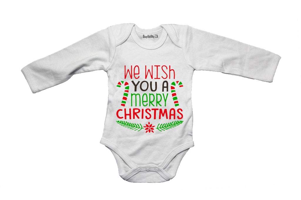 We Wish You a Merry Christmas - Colourful - Baby Grow