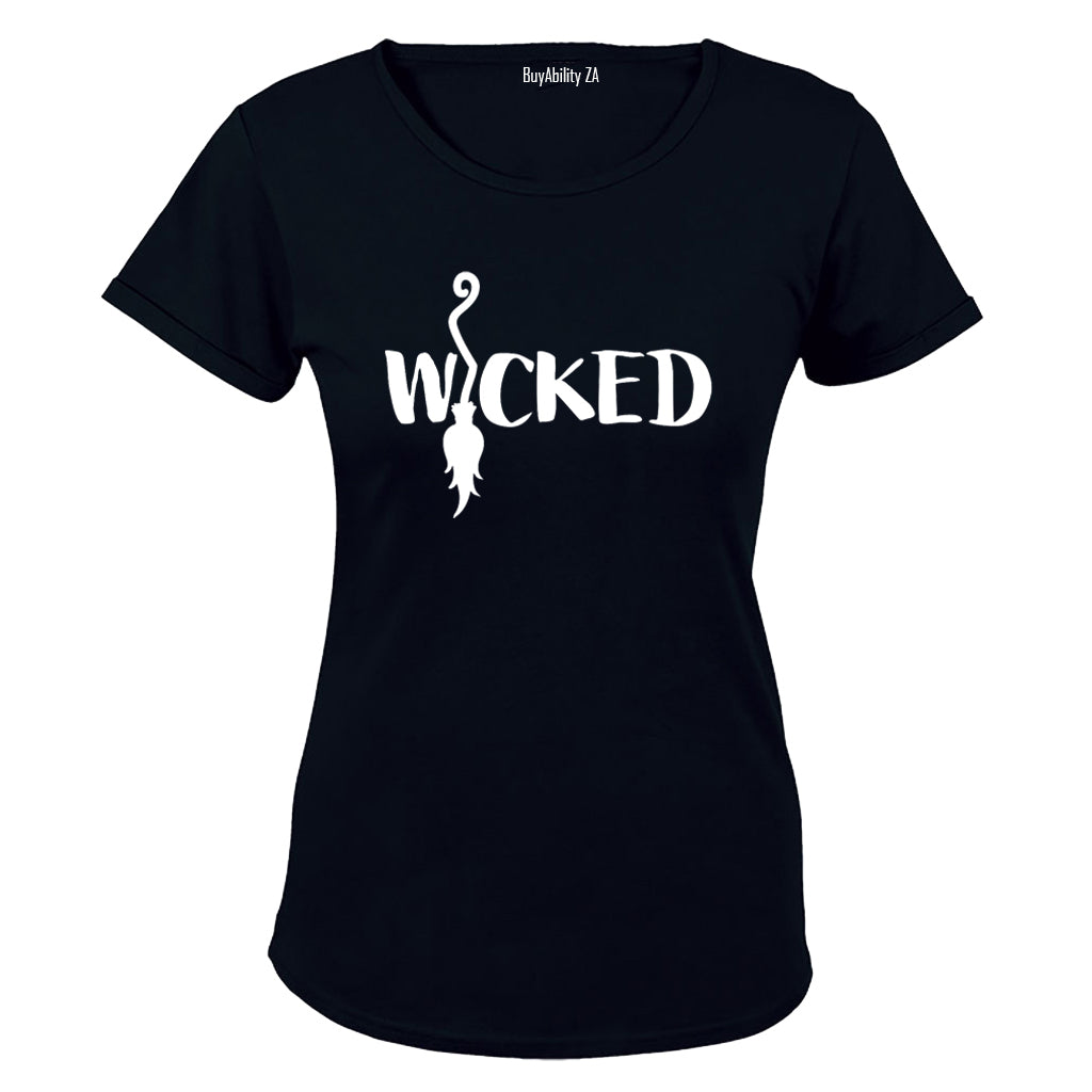 Wicked - Broom - Halloween - Ladies - T-Shirt