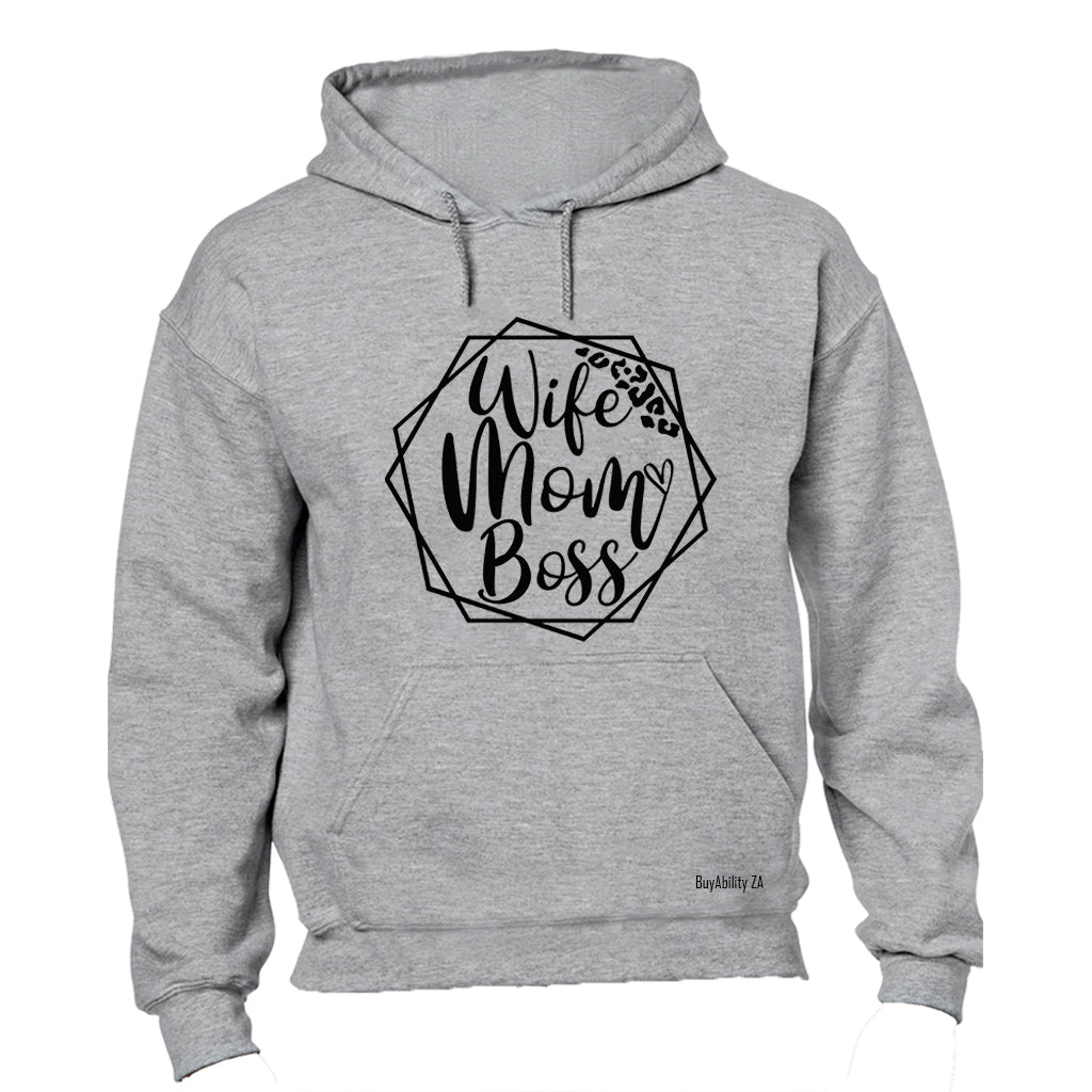 Wife. Mom. Boss. - Shape - Hoodie - BuyAbility South Africa