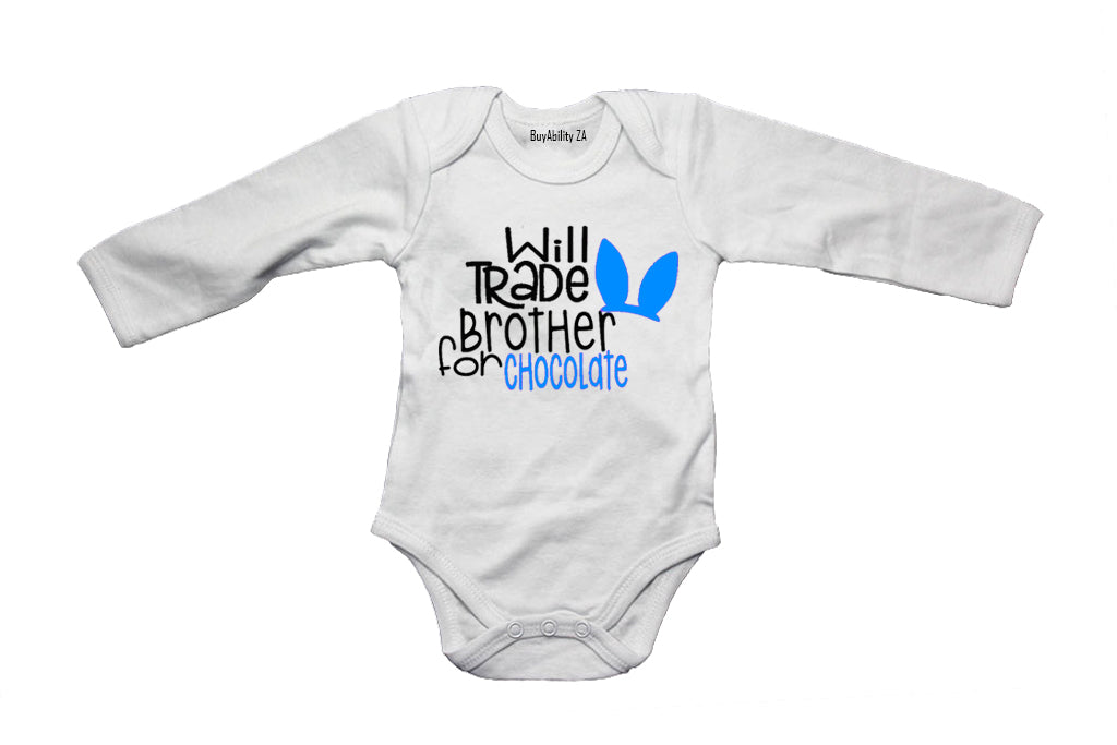 Will Trade Brother for Chocolate - Blue - Baby Grow
