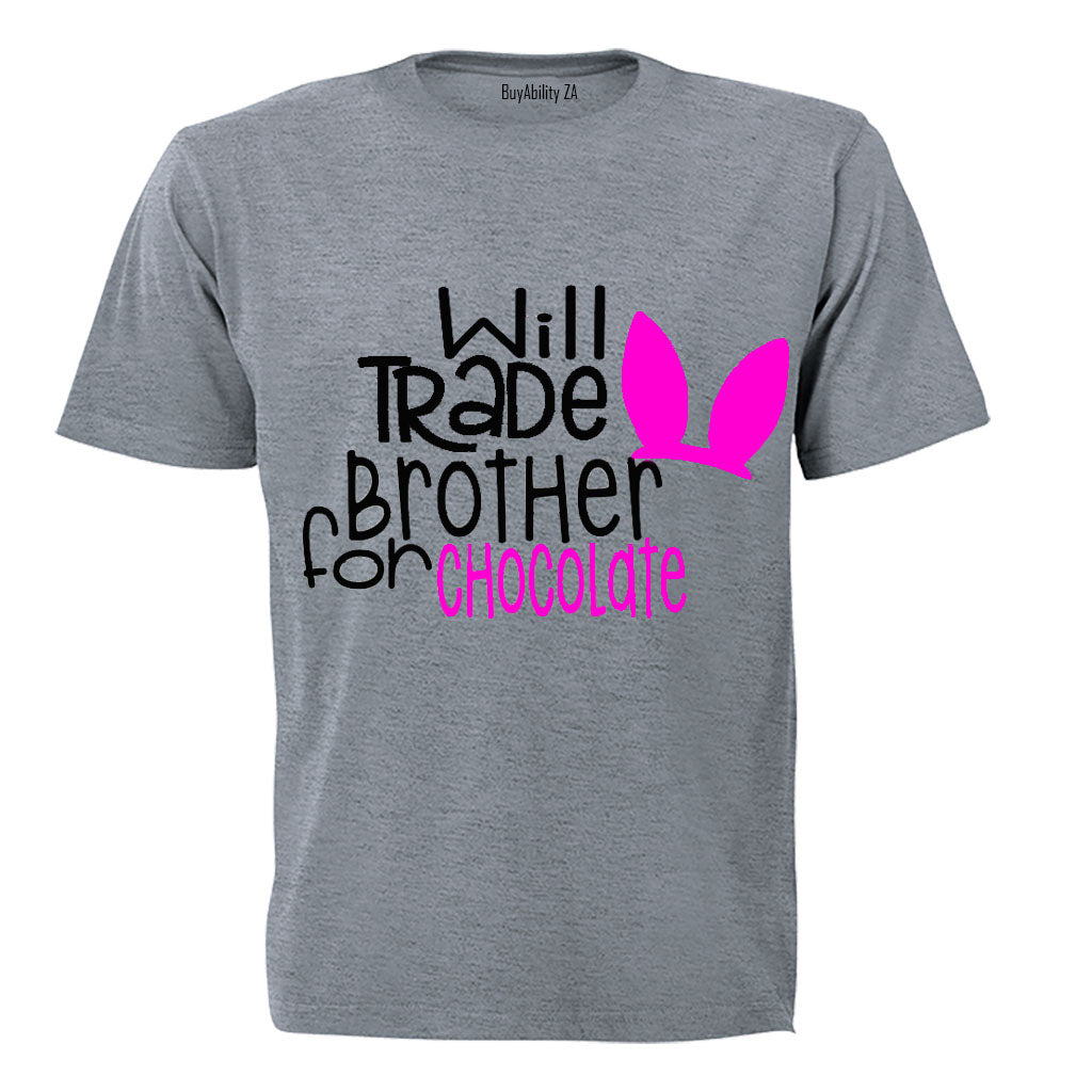 Will Trade Brother for Chocolate - Pink - Kids T-Shirt