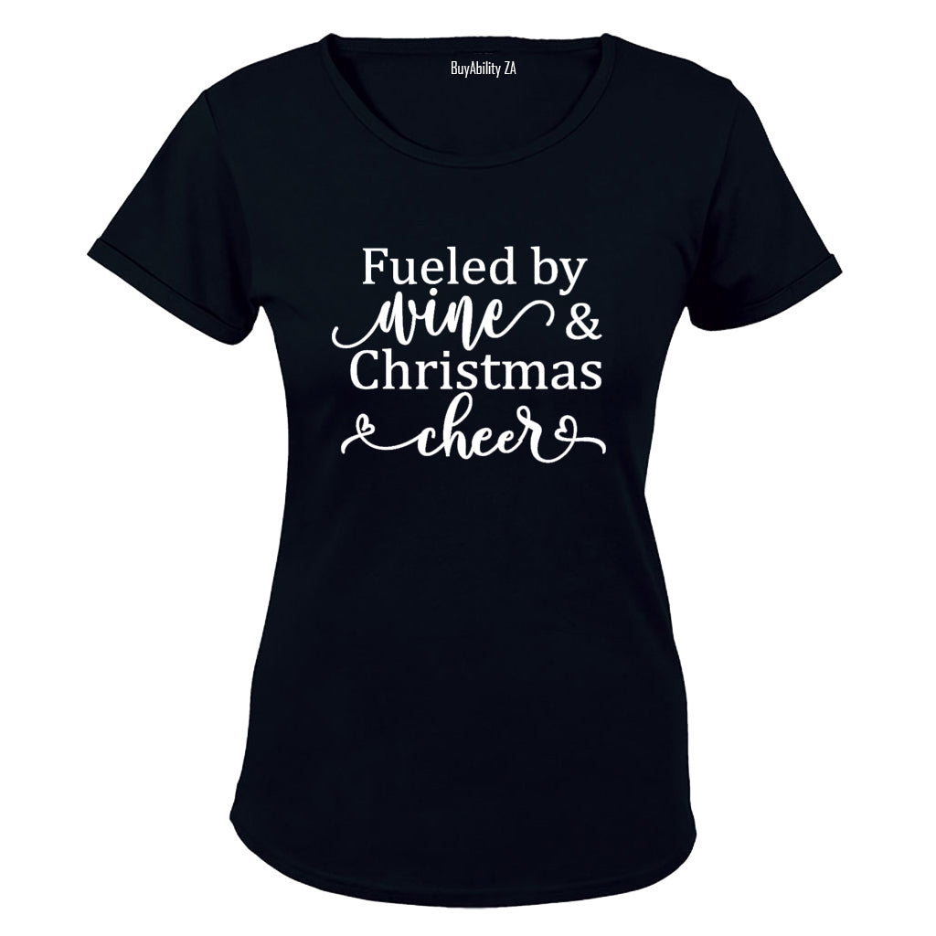 Wine and Christmas Cheer - Ladies - T-Shirt