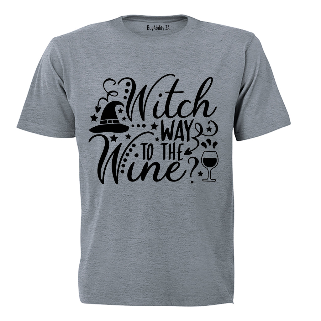 Witch Way To The WINE - Halloween - Adults - T-Shirt