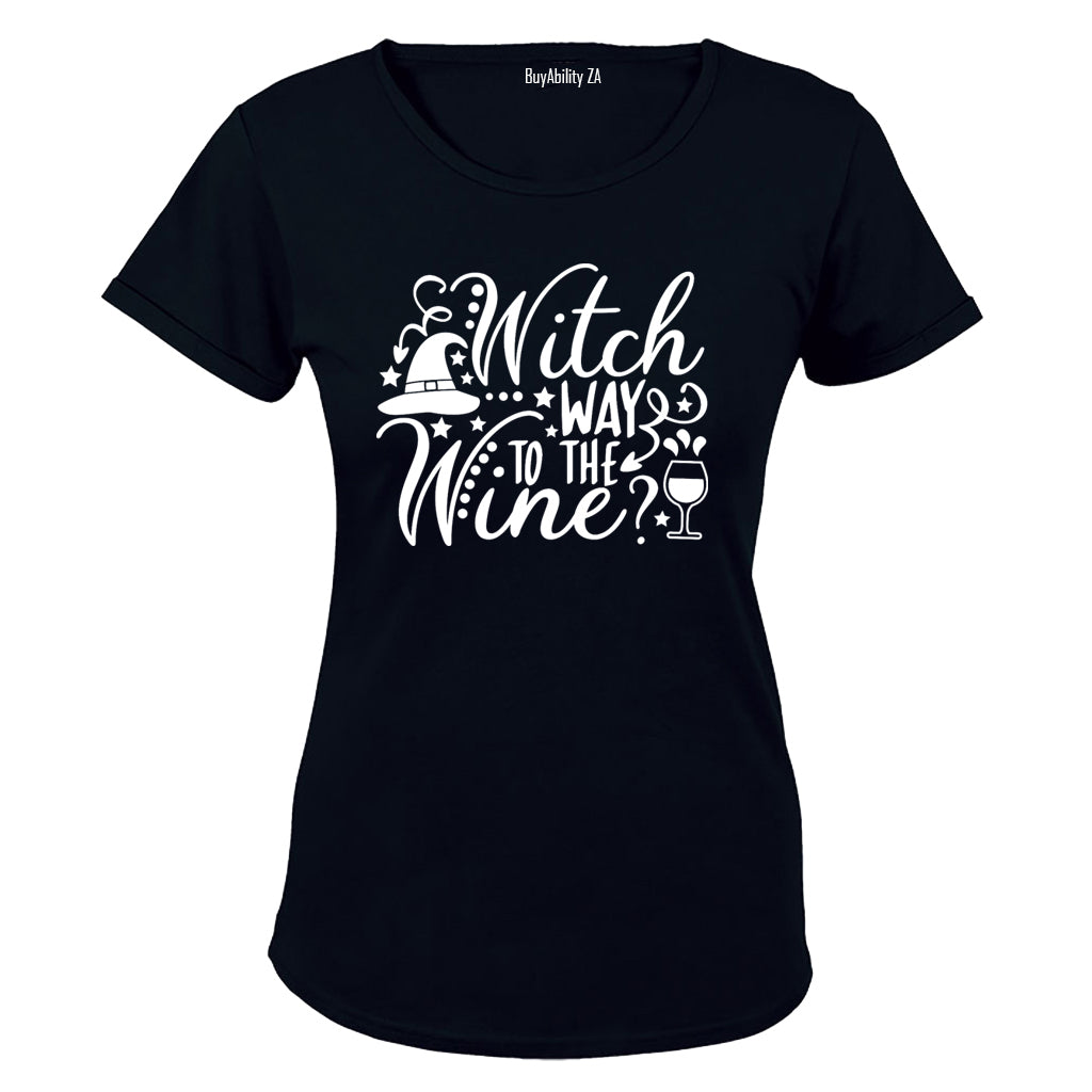 Witch Way To The WINE - Halloween - Ladies - T-Shirt