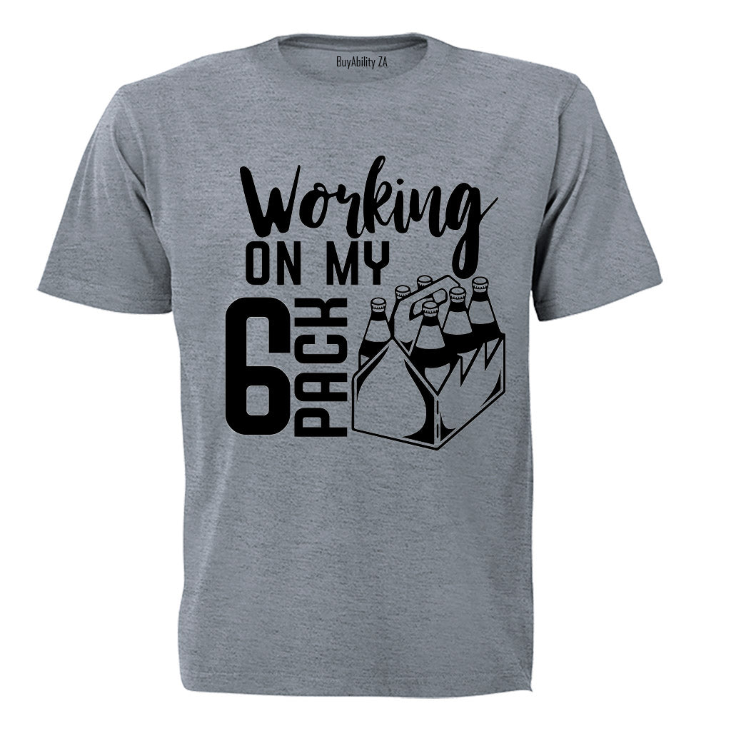 Working On My 6 Pack - Adults - T-Shirt - BuyAbility