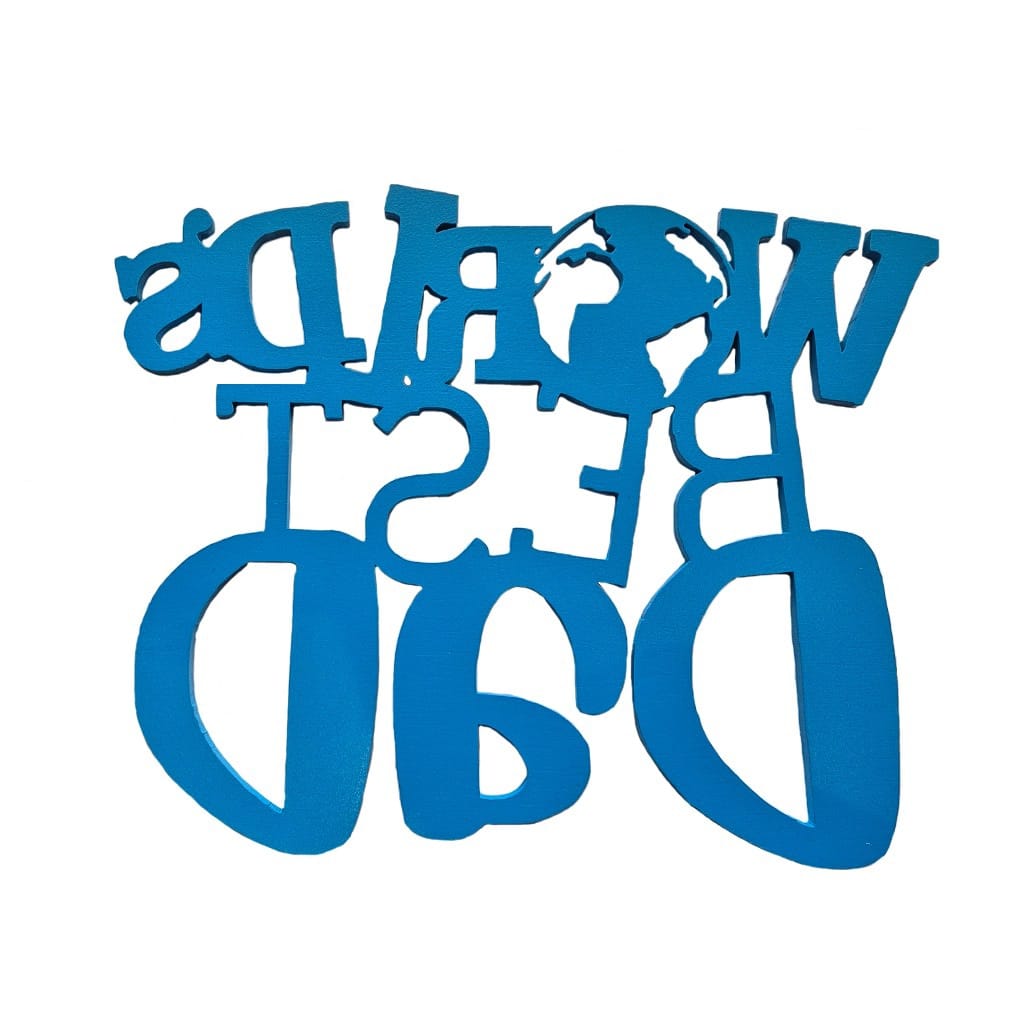 Worlds Best Dad - 30cm Blue Wooden Sign