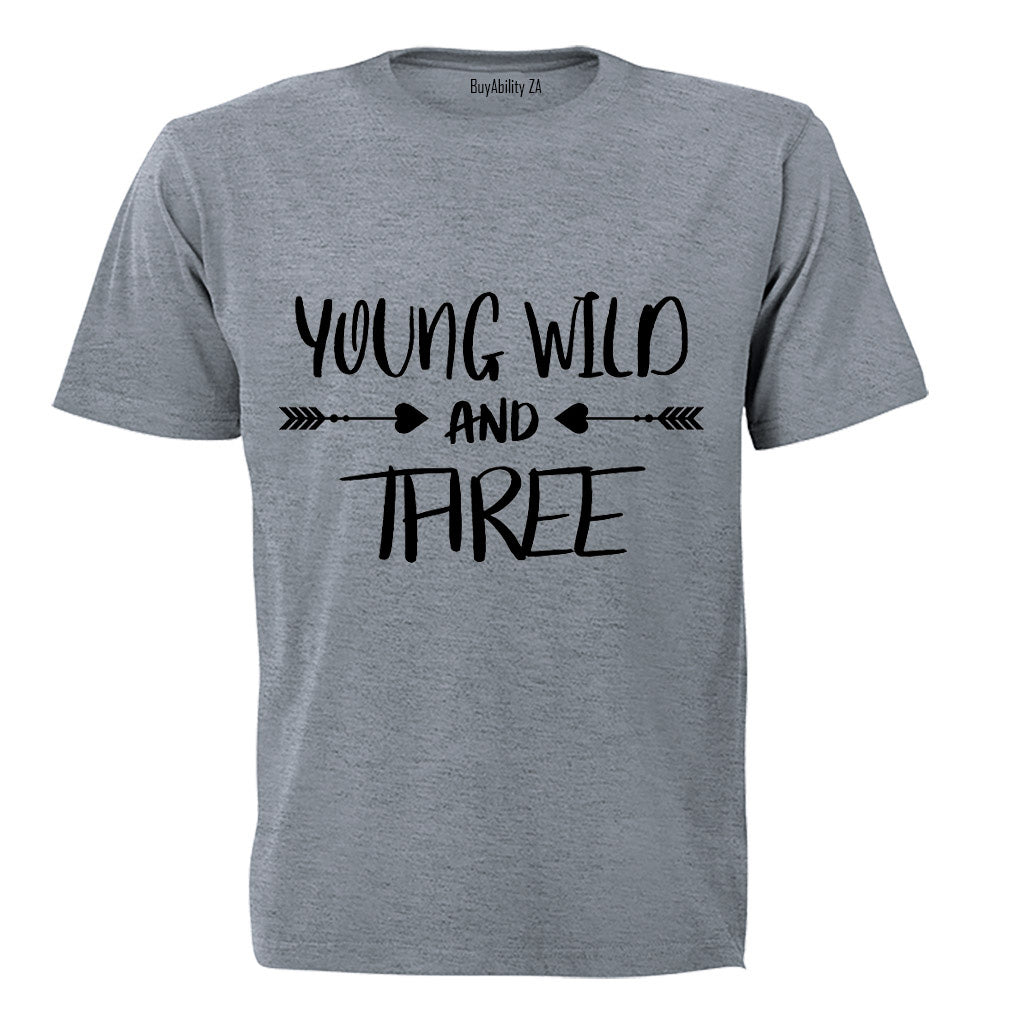 Young, Wild & Three! - Kids T-Shirt