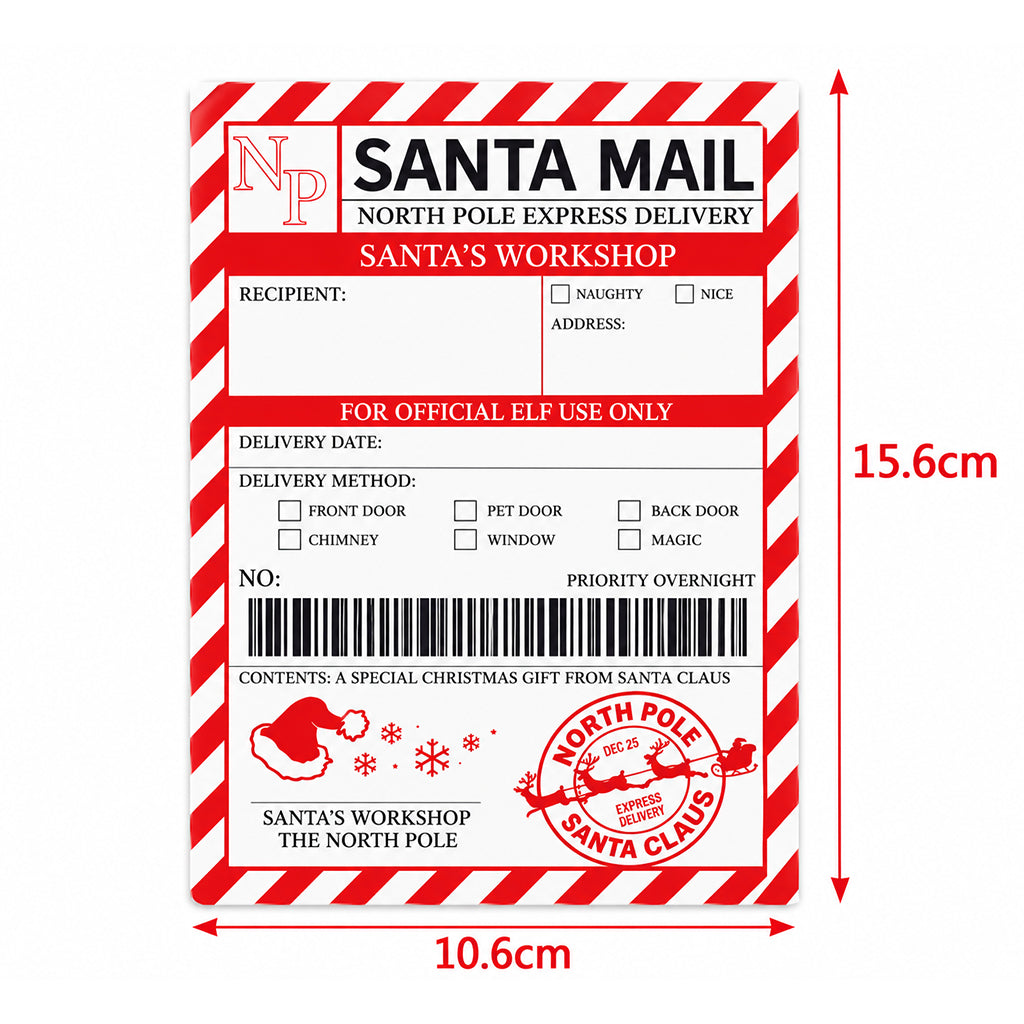 Santa Mail Christmas Gift Sticker Labels - 10pc