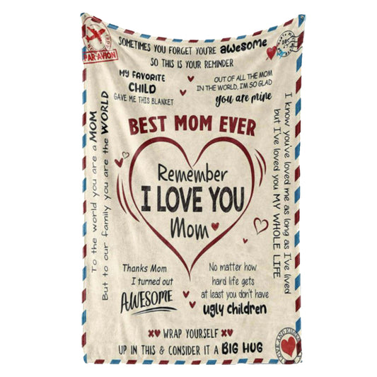 Best Mom Ever - Large Novelty Blanket