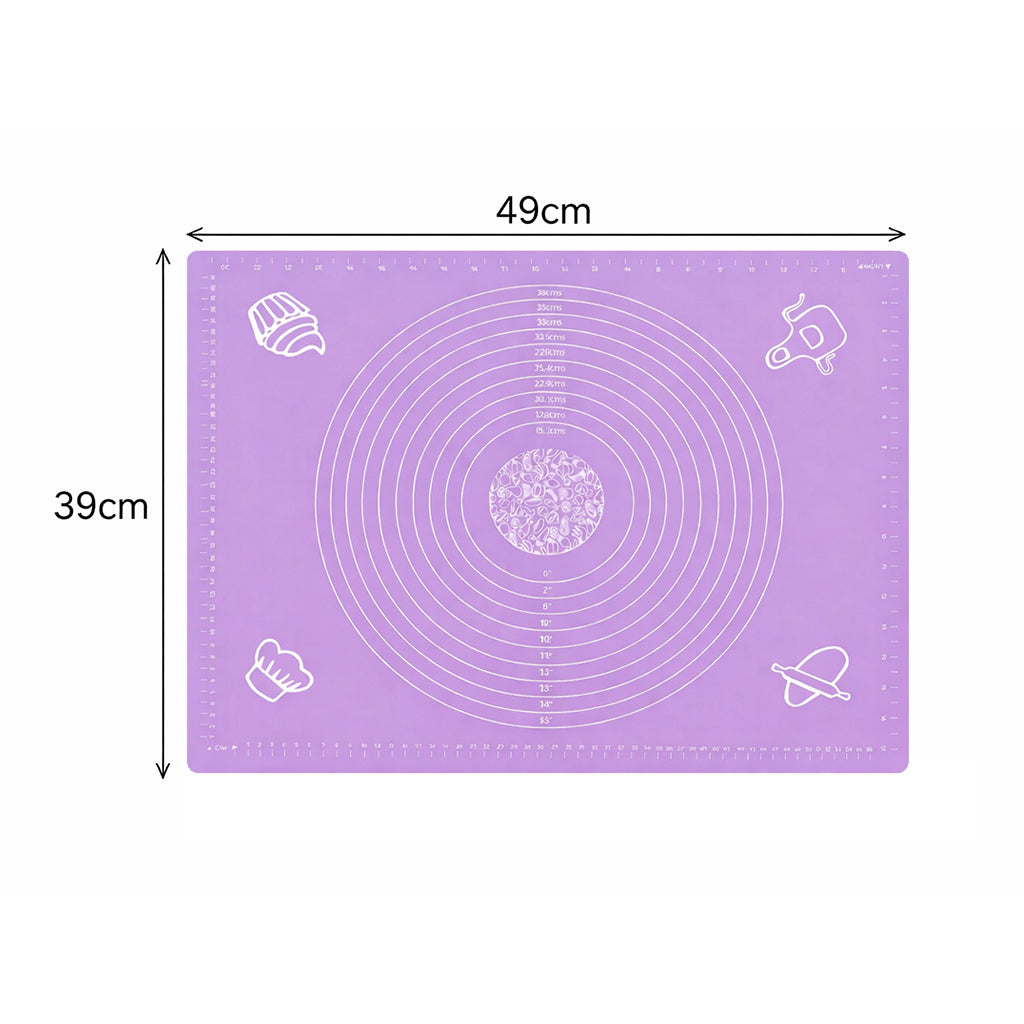 Purple Silicone Baking & Dough Rolling Mat - BuyAbility