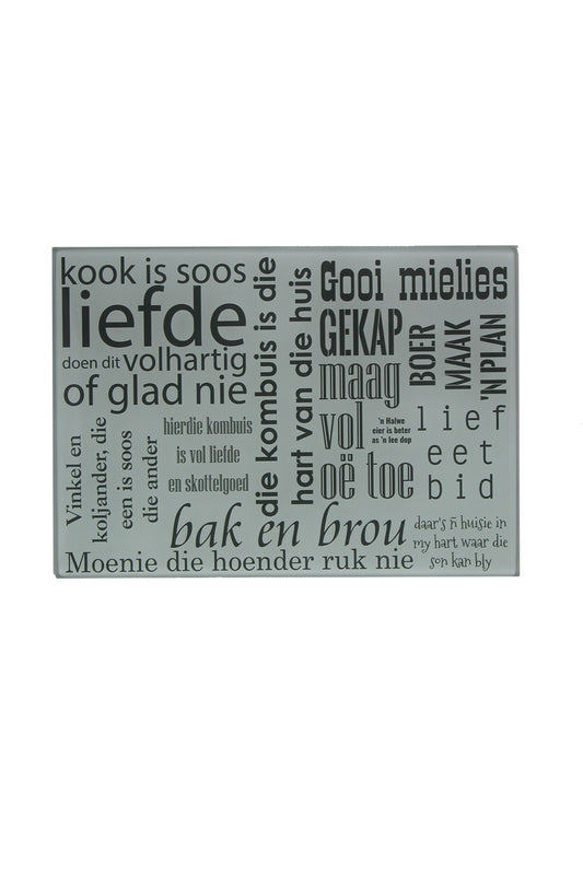 Afrikaans Kitchen Phrases – Cutting Glass Board - BuyAbility South Africa