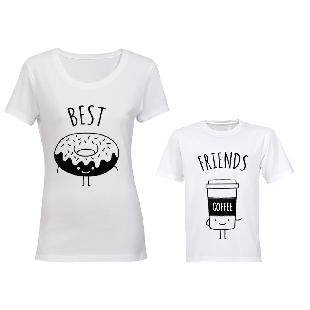 Best Friends - Doughnut & Coffee - Family Tees - Mom | Young Child - BuyAbility South Africa