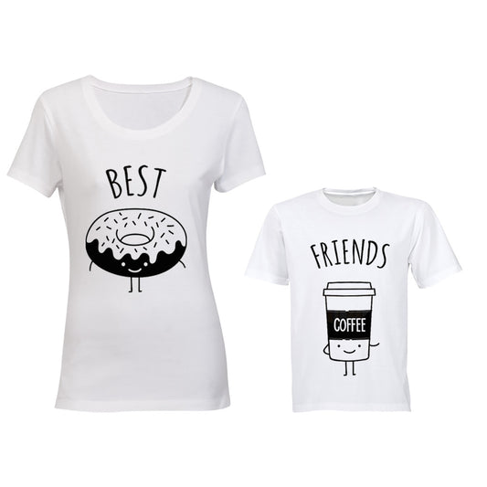Best Friends - Doughnut & Coffee - Family Tees - Mom | Young Child - BuyAbility South Africa