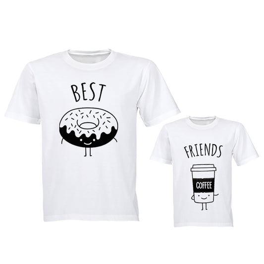 Best Friends - Doughnut & Coffee - Family Tees - Dad | Young Child - BuyAbility South Africa