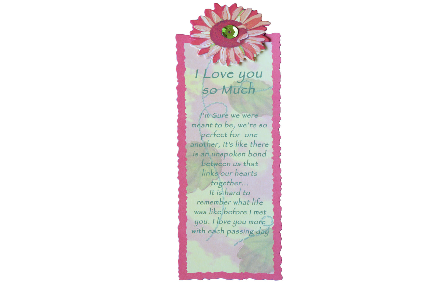 Orange Flower – Handmade Bookmark with ‘I Love you so much’ Script - BuyAbility