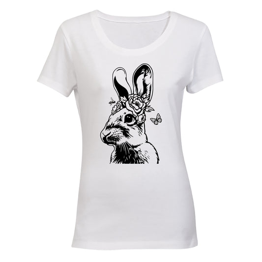 Floral Bunny - Easter - Ladies - T-Shirt - BuyAbility South Africa
