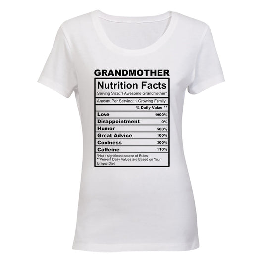 Grandmother Nutrition Facts - Ladies - T-Shirt - BuyAbility South Africa