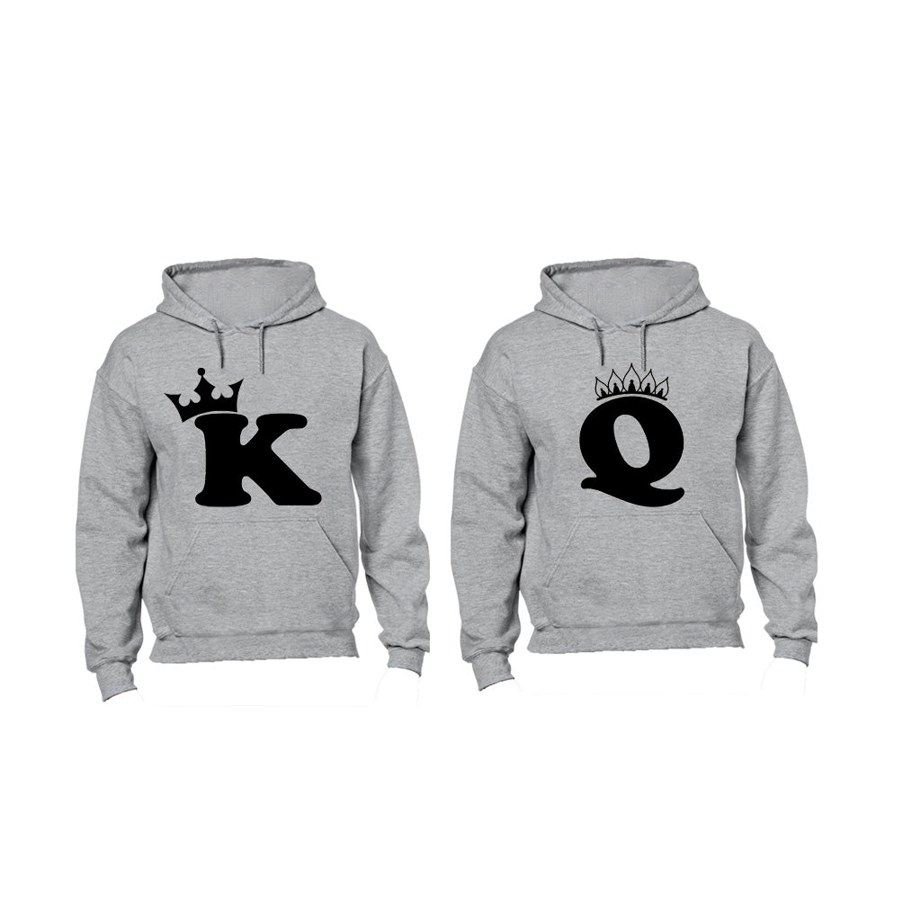K + Q = King + Queen- Front Print - Couples Hoodies (1 Set) - BuyAbility South Africa