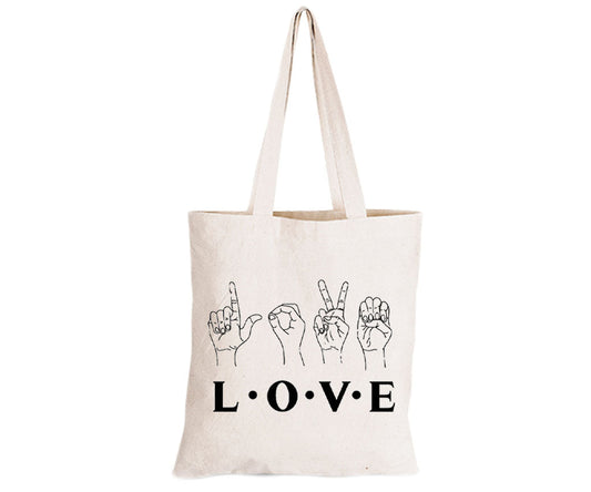 Love - Sign Language - Eco-Cotton Natural Fibre Bag - BuyAbility South Africa