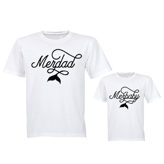 Merdad & Merbaby Mermaids - Family Tees - Dad | Young Child - BuyAbility South Africa