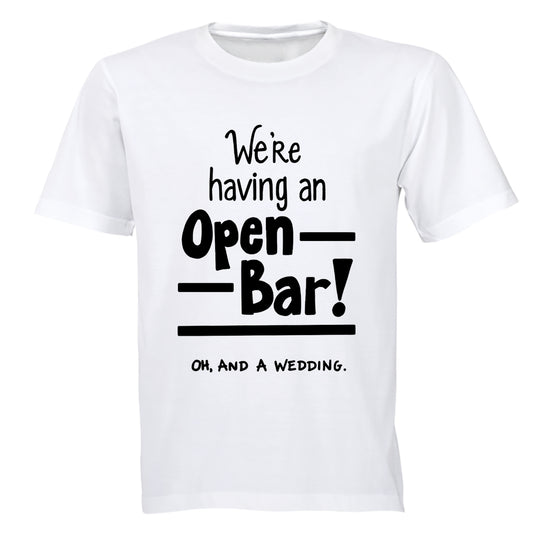 Open Bar & A Wedding - Adults - T-Shirt - BuyAbility South Africa
