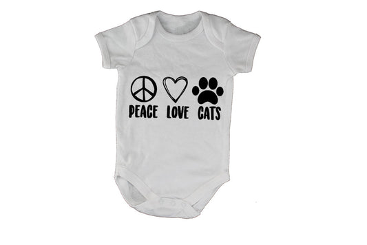 Peace. Love. Cats - Baby Grow - BuyAbility South Africa