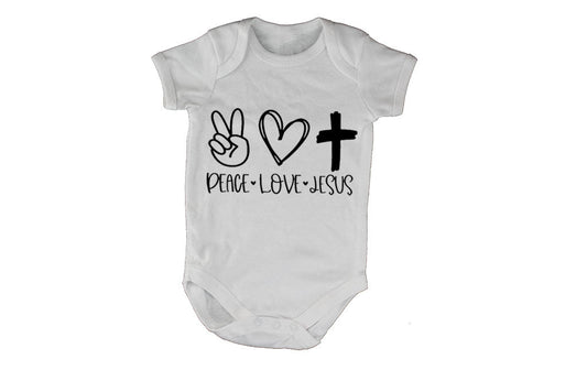 Peace. Love. Jesus - Baby Grow - BuyAbility South Africa