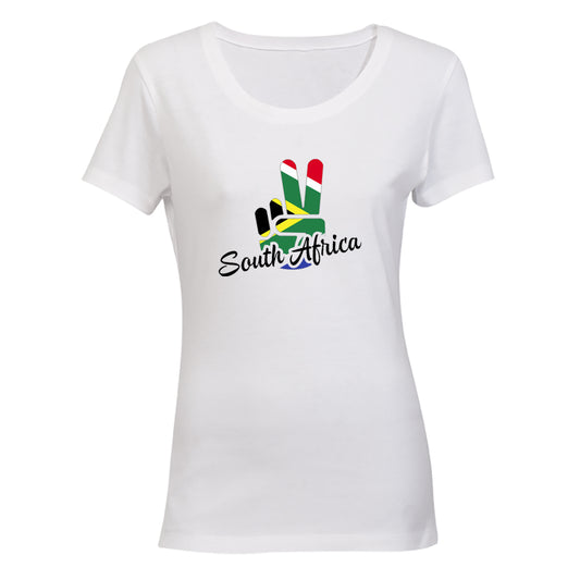 South Africa - Peace Sign - Ladies - T-Shirt - BuyAbility South Africa