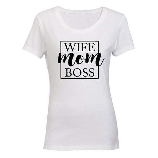 Wife. Mom. Boss - Square - Ladies - T-Shirt - BuyAbility South Africa