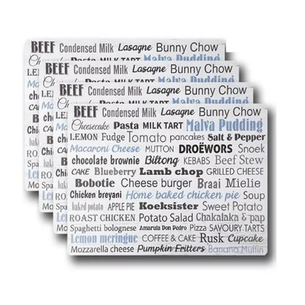 South African Favourite Foods - Plastic Place Mat - 4 Pack - BuyAbility